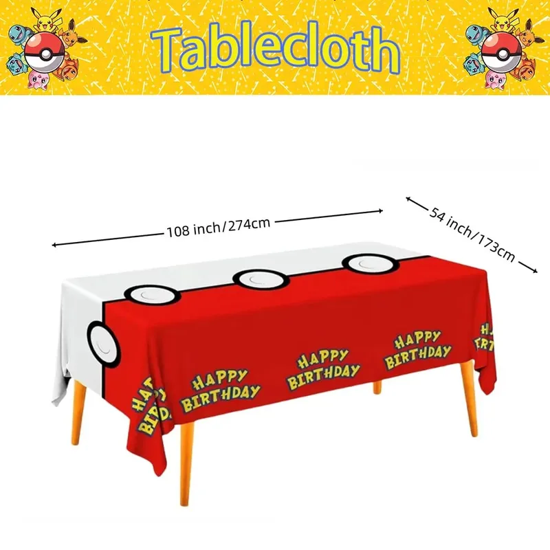 Mantel desechable de Pokemon para decoración de cumpleaños, mantel de Pikachu, regalos de cumpleaños para niños, suministros de baño para bebé, 1/10 Uds.
