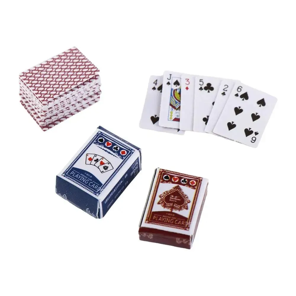 1:12 Dollhouse Accessories Mini Poker Cards Miniature Dollhouse Miniature Games Poker Mini Playing Cards Playing Poker Cards