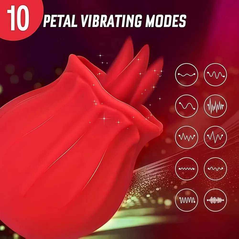 Rózsa alakú vibrátor testbiztos szilikon szexjáték nőknek, vízálló újratölthető többsebességű vibrációval diszkrét ajándék felnőtteknek — image 2