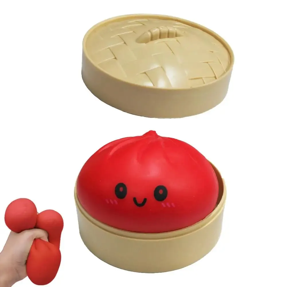 Large Dumpling Pillow Soft Huggable Plush Toy for Home Decor Adorable Dumpling Shape with Playful Expression Dough Ball