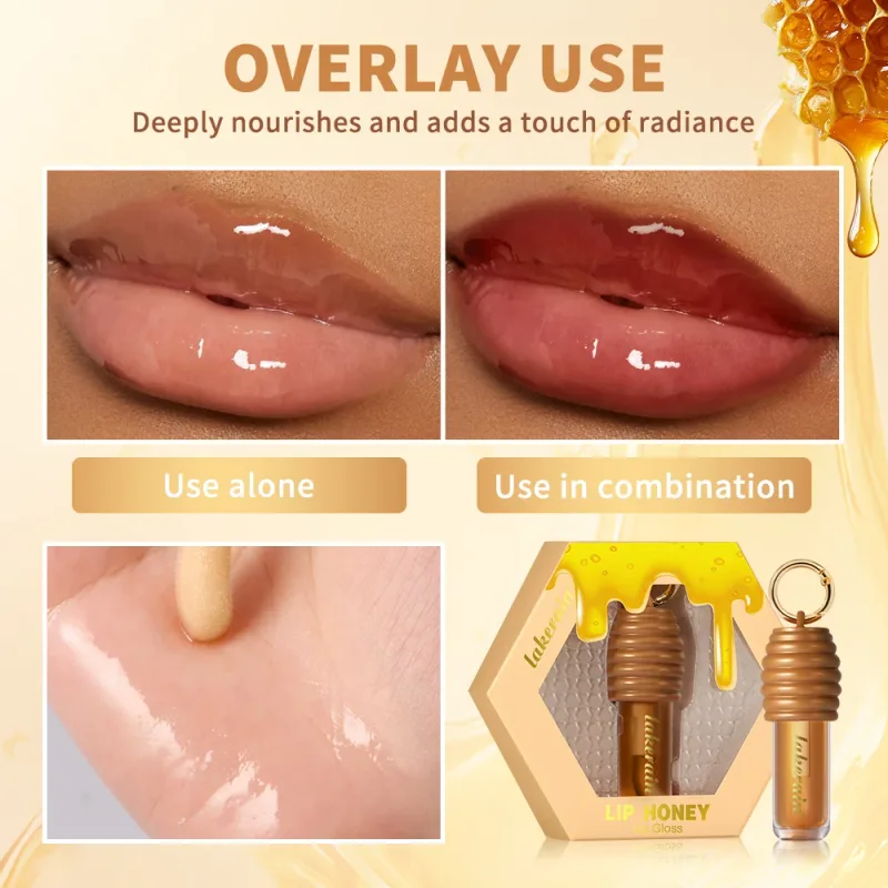 Lakerain Honey Lip Gloss Blank Tekstur Letvægts Ikke-klæbende Langtidsholdbar fugtet Smuk Blank Finish Glat læbemakeup