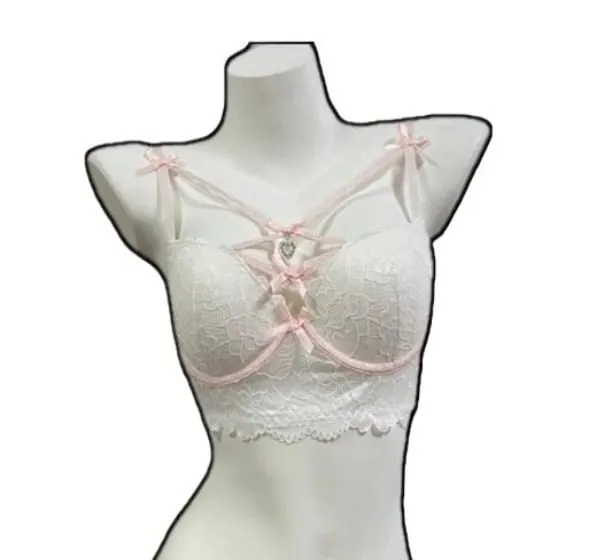 Magic Bust Boost Lace Bra Heart Pendant Decor Sexy Allure Women Underwear Push‑Up Lingerie S‑XL Size 32‑38AB Cups — image 6