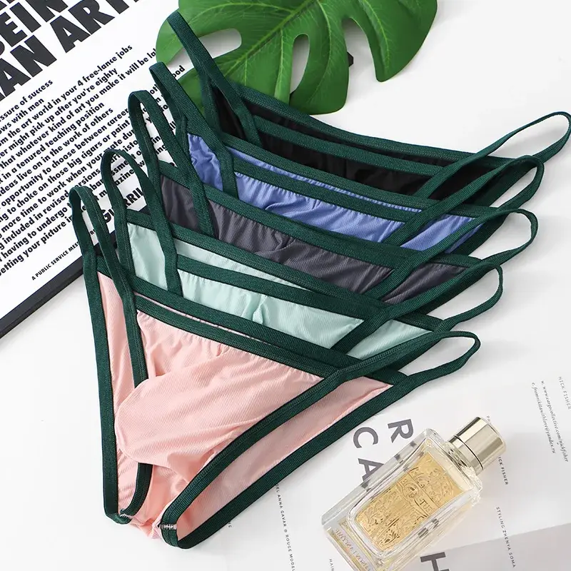 Men's Underwear Low-waist Ice Silk Briefs Breathable Soft Panties — image 7