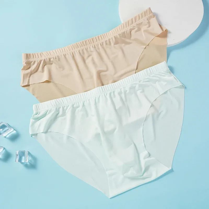 4 pçs cuecas de seda gelo masculina verão transparente sem costura sexy de secagem rápida na moda respirável calcinha ultra-fina — image 6