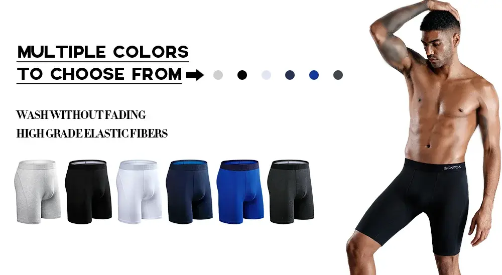 6 Pieces Solid Color Men's Panties BONITOS Letter Waistband Boxer Briefs Cotton Underwear Mens Boxers Classic Men Underpants — image 16