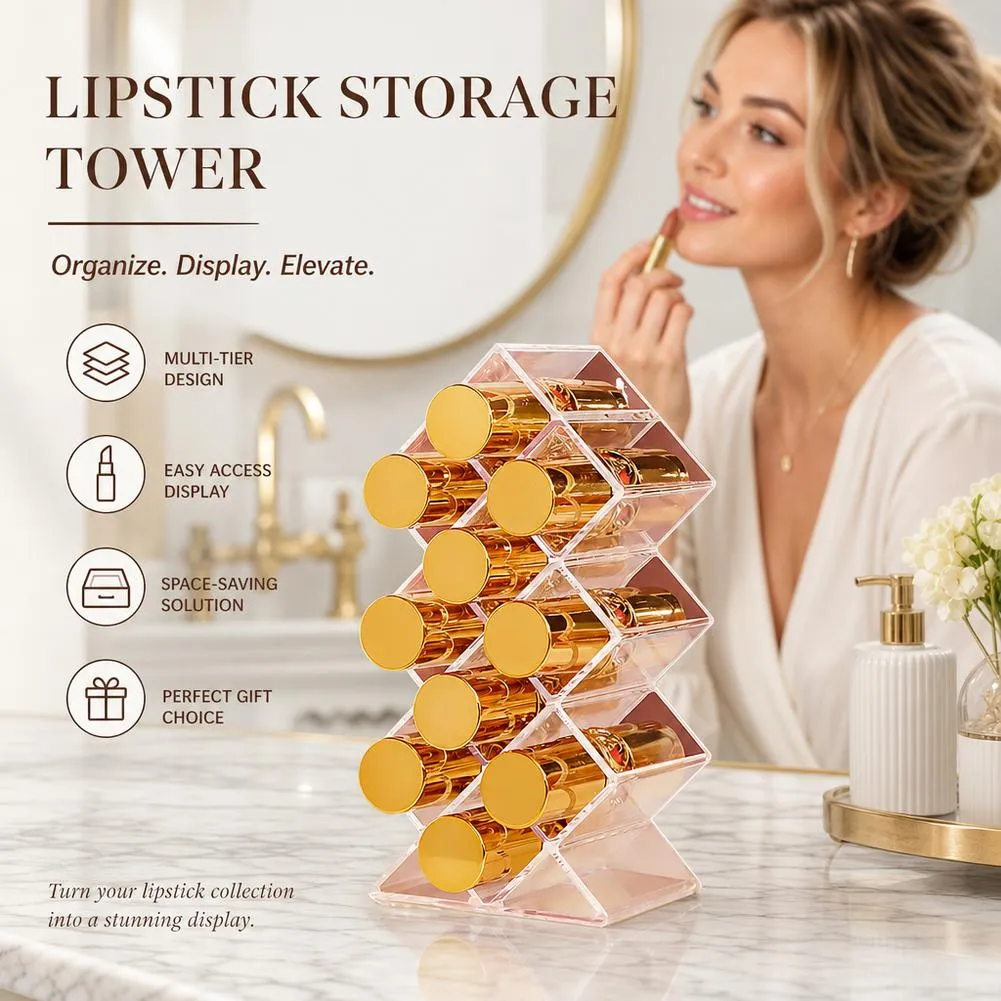 New Cosmetic Lipstick Jewelry Box Makeup Brushes Holder Lipstick Storage Box Acrylic Makeup Organizer Storage Case