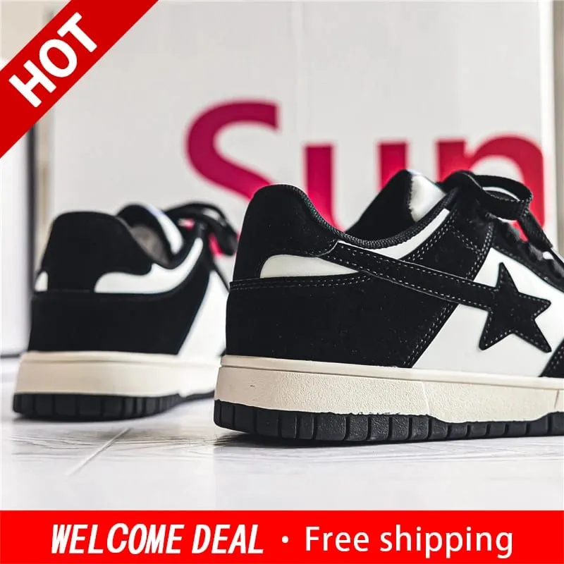 Men Women Classic Skateboard Shoes Casual Sneakers Flat Non‑Slip Breathable Fashion Street Style Board Shoes for Daily Outdoor W