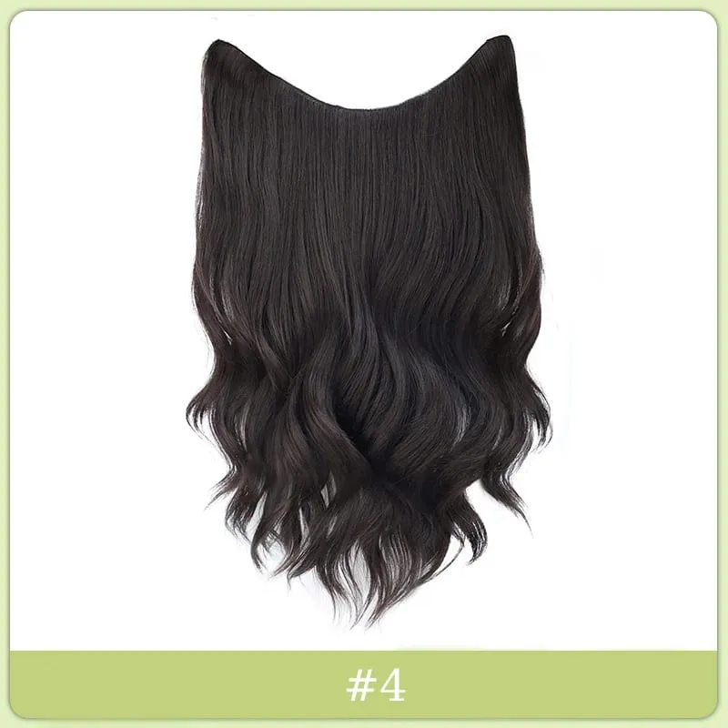 Synthetic Black Wavy Clip in Hair Extensions Hairpiece U-shaped Hair Extensions with 5 Clips for Women Girls Daily Use Soft Hair — image 8