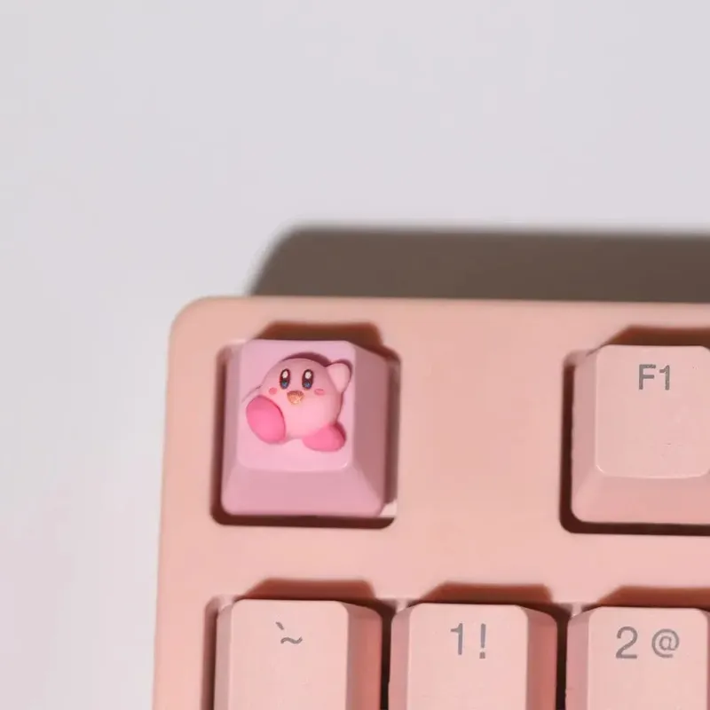 Kirby Keycaps Keyboard for Mechanical Cute Key Cap Suit Button Personalized Keycaps DIY Key Cap Anime Cartoon Pink 3D Keycaps
