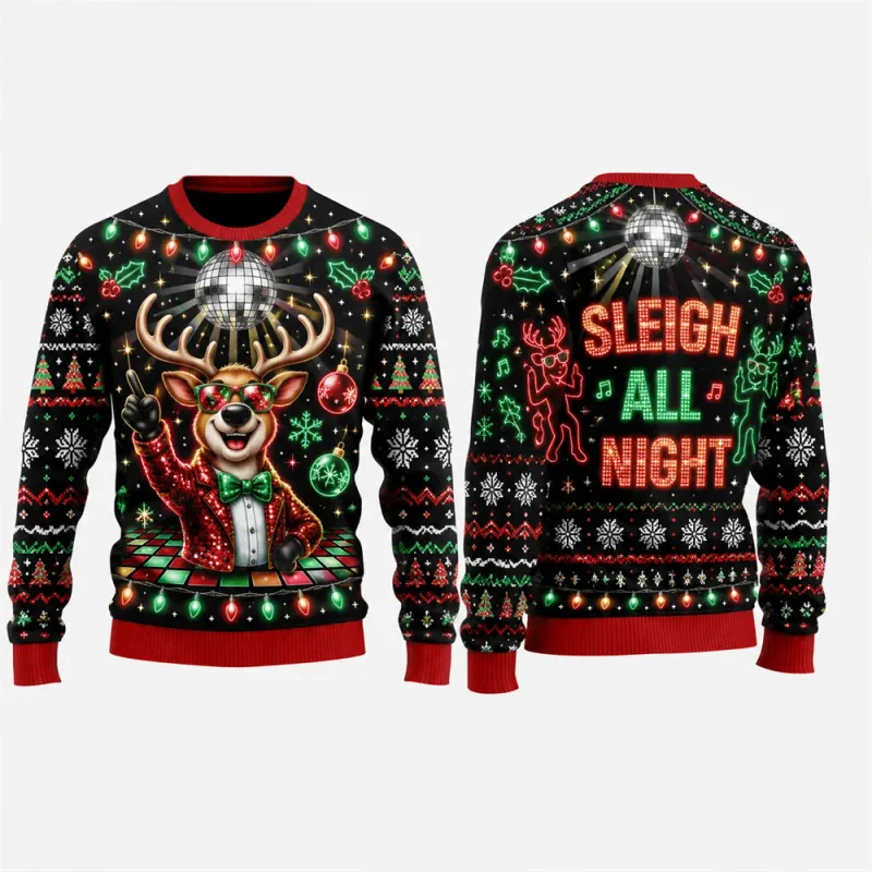 Gingerbread Man Ugly Christmas Sweatshirt 3D Graphic Crewneck Unisex Funny Candy Cane Xmas Party Holiday Pullover Gift Male Top — image 4