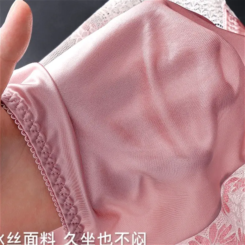 Satin Ice Silk Briefs Mens Lace 3D U Pouch Underwear Sexy Floral Man Panties Breathable Low Waist Shorts Convex Pouch Underpants