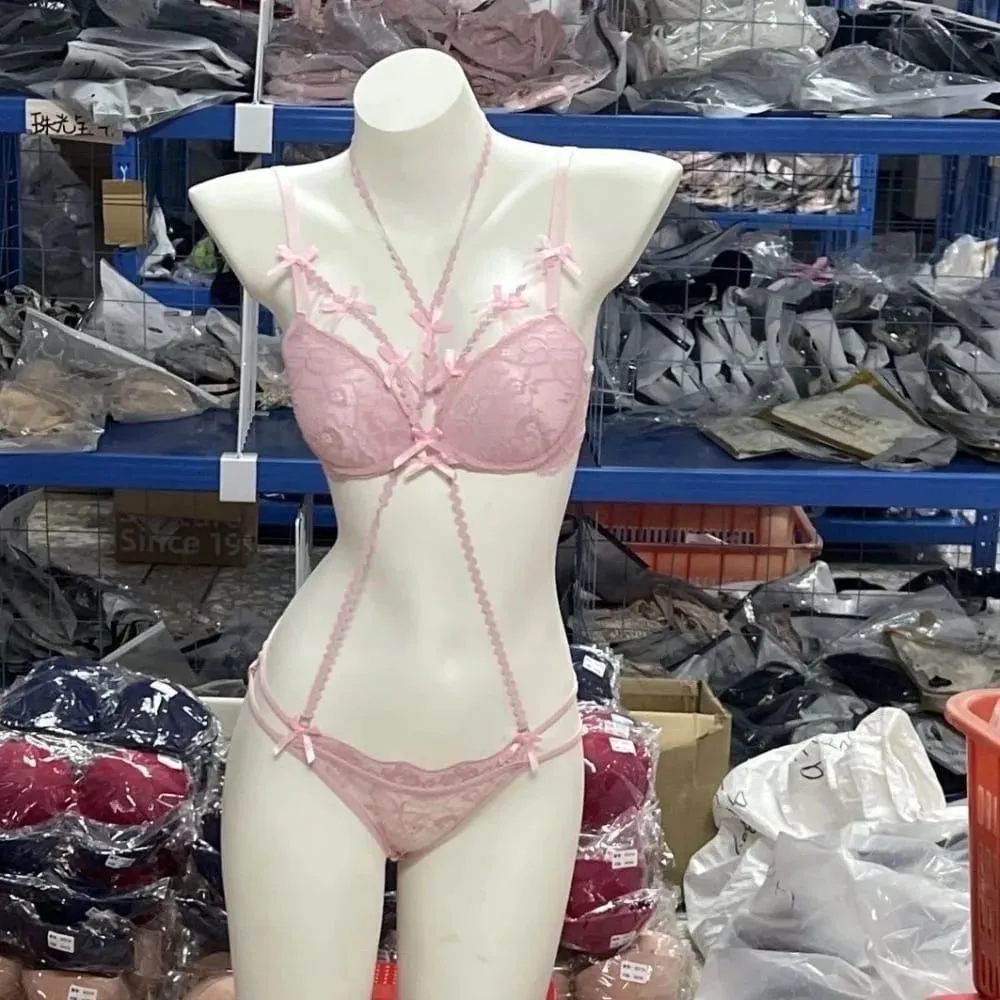 1. BANERDANNI نمط نقي النساء الملابس الداخلية دعوى الأرجواني رقيقة حزام Bowknot الراحة ملابس داخلية جيدة التهوية مجموعة حجم 32-38 ملابس حميمة