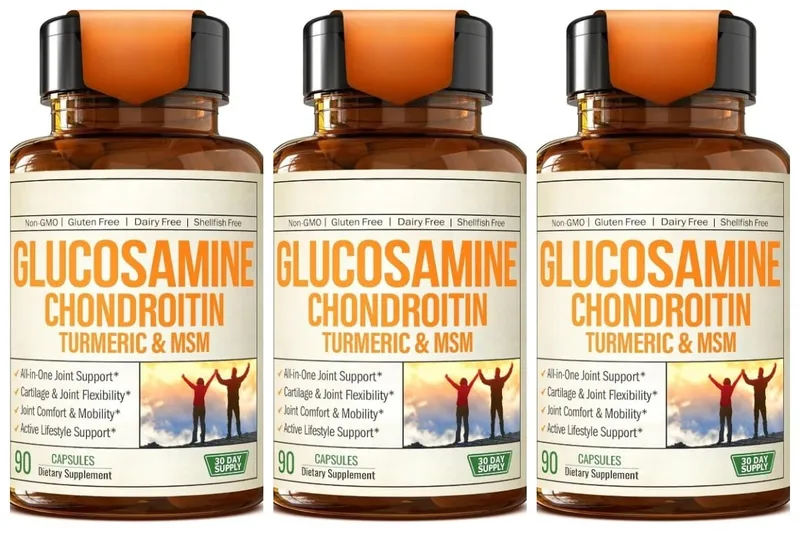 Glucosamine Chondroitin MSM Supplement Capsules with Turmeric Daily Joint Care Support Formula 90 Pieces — image 9