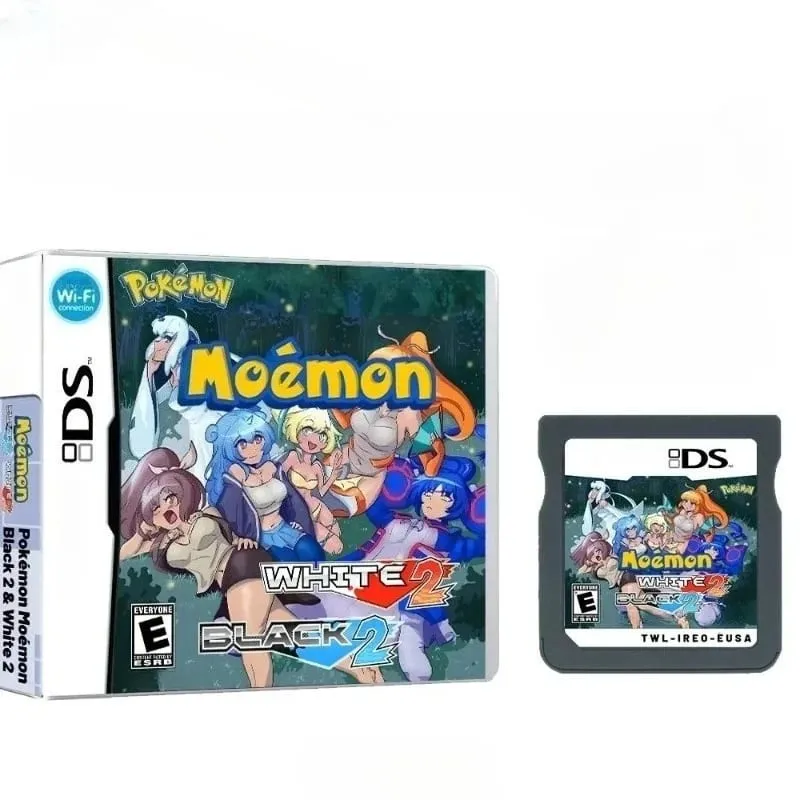 NDS Video Game Cartridge Pokémon Moemon Black 2 and White 2 US English Version