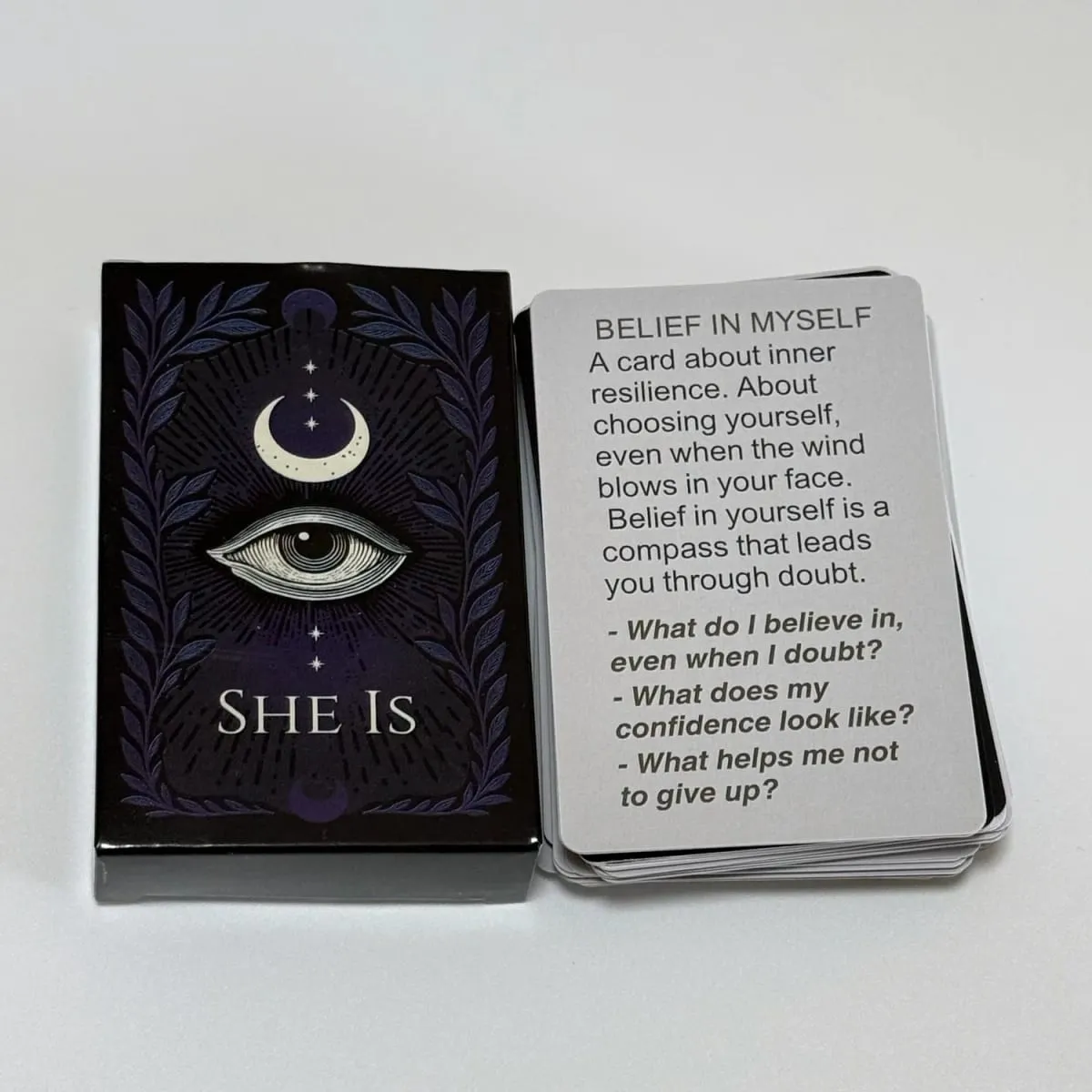 She Is Mindfulness Self-Care Cards Inner Dialogue Self-Reflection Tool for Family Gatherings Interactive Board Playing Game