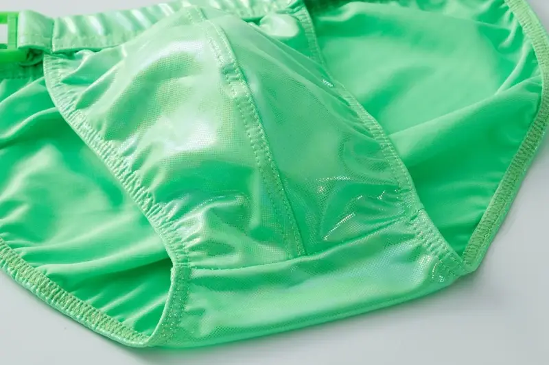 Leather Sexy Gay Male Bikini Men Underwear Brief and Swimwear All in One. You Can Use It As An Underwear or Swimwear,Up To You.