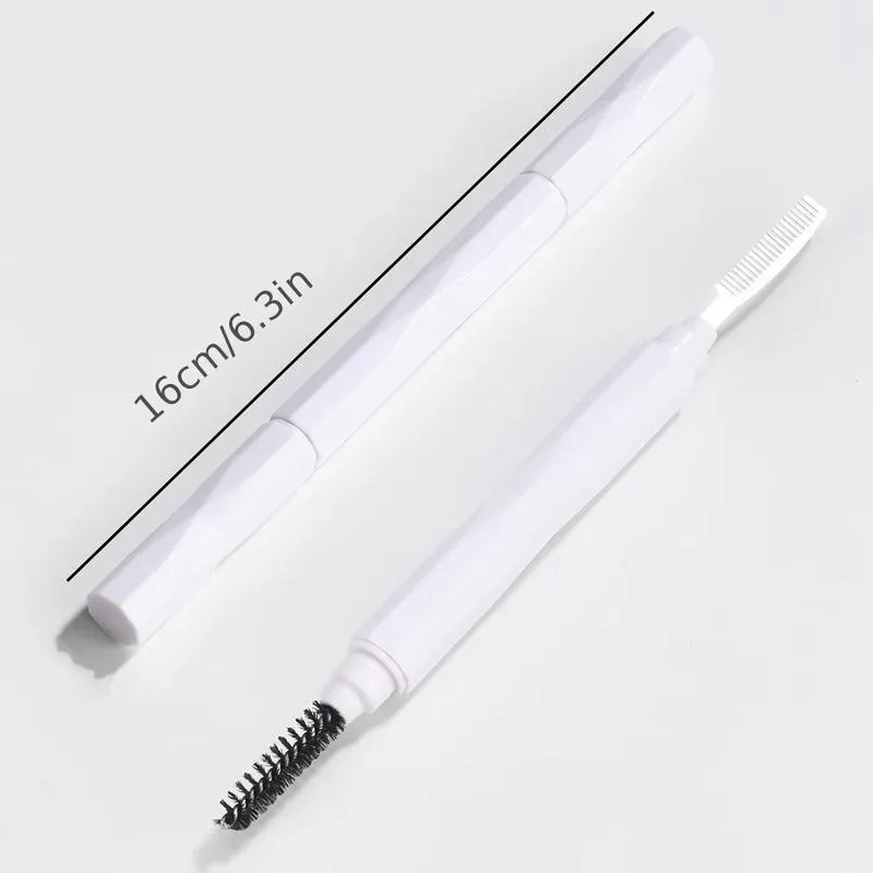 (.) 1Pc Eyebrow Make Up Brushes Dual Ended Brow Comb Makeup Brush Stainless Steel Eye Lashes Roller Eyelashes White Beauty Tool