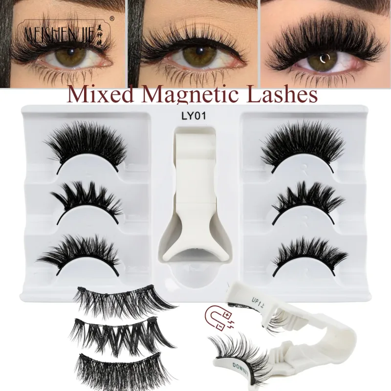 1/3 Pairs Magnetic Eye Lashes Handmade Eyelashes Soft Reusable Magnetic Lashes Natural Look 3D False Lashes Makeup Tweezers Set — image 12