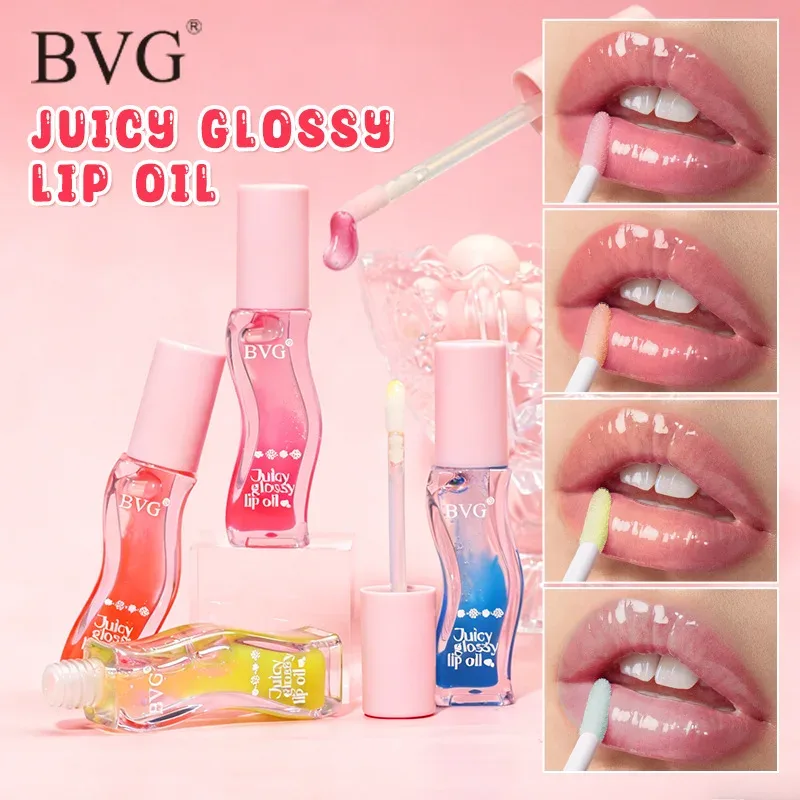 Wave Bottle Juicy Lip Oil โปร่งใส Lip Plumper Moisturizing Lip Gloss Daily Lip Makeup