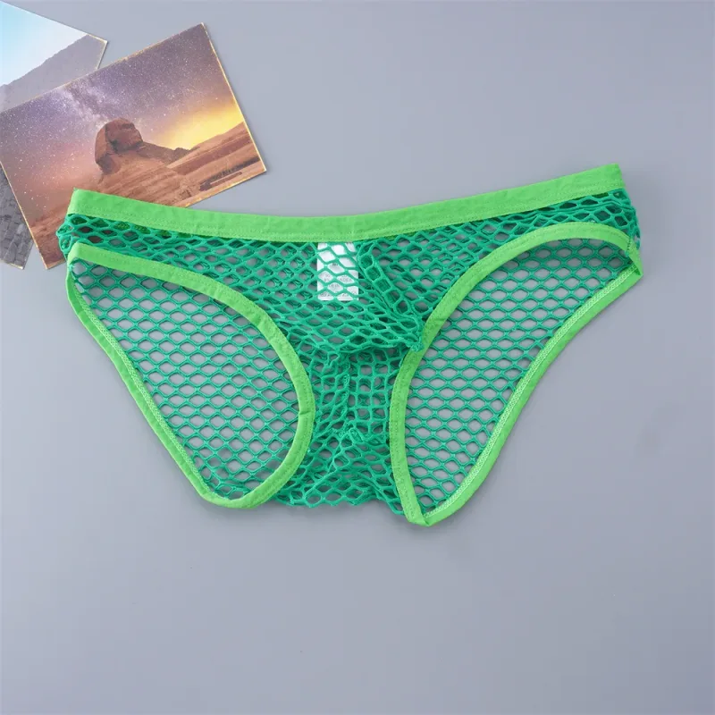 Sexy Man Fishnet Mesh Underwear See Through Male Briefs Breathable and Comfortable High Quality Low Waist Panties — image 12