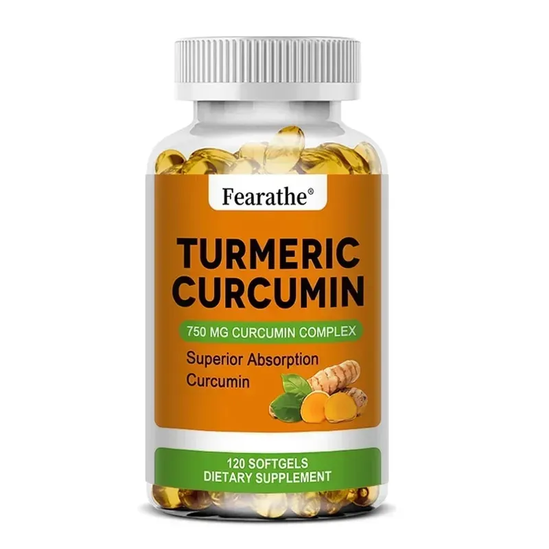 Organic Turmeric Curcumin Capsules Natural Antioxidant Herbal Supplement for Joint Bone Brain Cardiovascular & Body Wellness