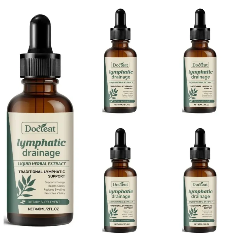 Lymphatic Drainage Drops 60ml Supplement Help Bloat Relief & Immune System Health with Cleavers Red Clover and Stillingia Root