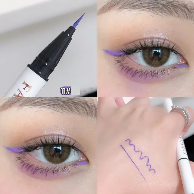 12 farver vandtæt eyeliner Pen Ultra-fin spids flydende eyeliner Langtidsholdbar eyeliner Hurtigtørrende farverig makeup til cosplay — image 18