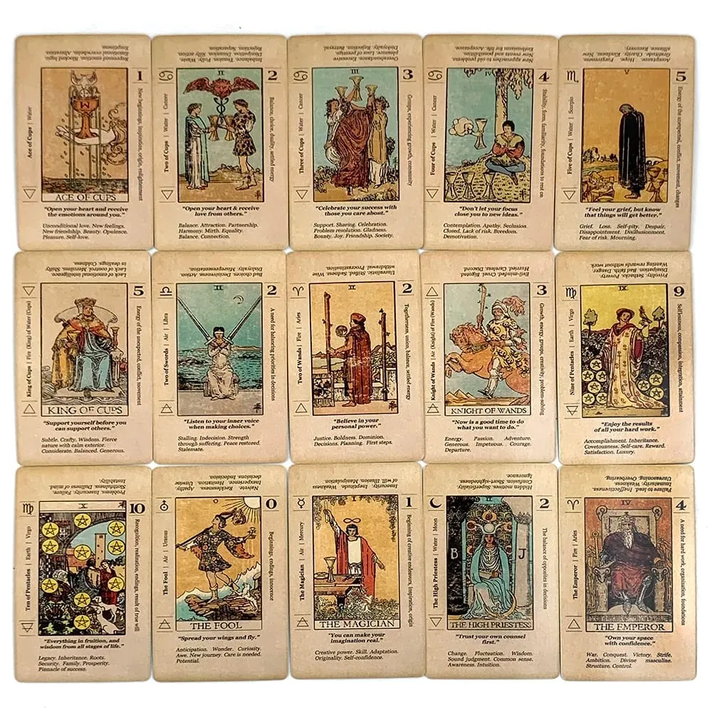 Hot-selling Tarot Cards A 78pcs Cards Fortune Telling Divination Board Game Keyword Antiqued Deck Holiday Games Christmas Gifts