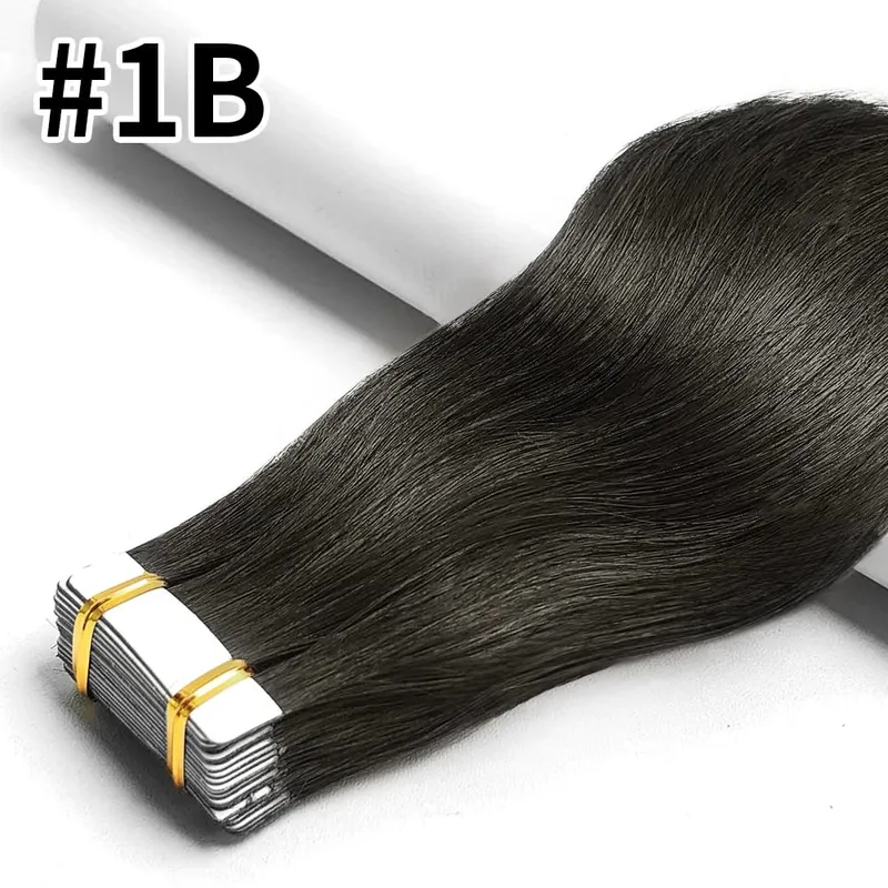 Highlight 4/27 Straight Tape In Human Hair Extensions 100% Human Hair
