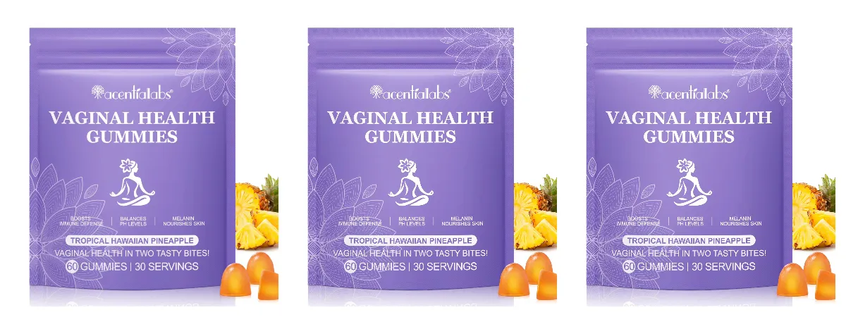 Vaginal Health Gummies PH Balance Support with Vitamin C and Pineapple Fruit Powder Gelatin-Free Daily Wellness 60 Gummies