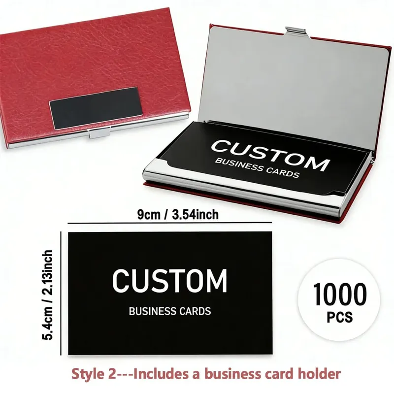 200/500/1000pcs Customizable Cards Personalized Business Cards with Acrylic Storage Box Matte Film Thank You Invitations