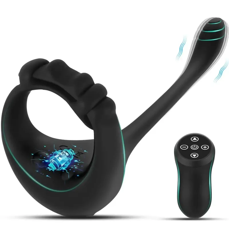 Y-Pao 3-in-1 Vibrating Cock Ring for Men Adjustable Penis Ring Vibrador Prostate Massager Remote Adult Sex Toys for Couples