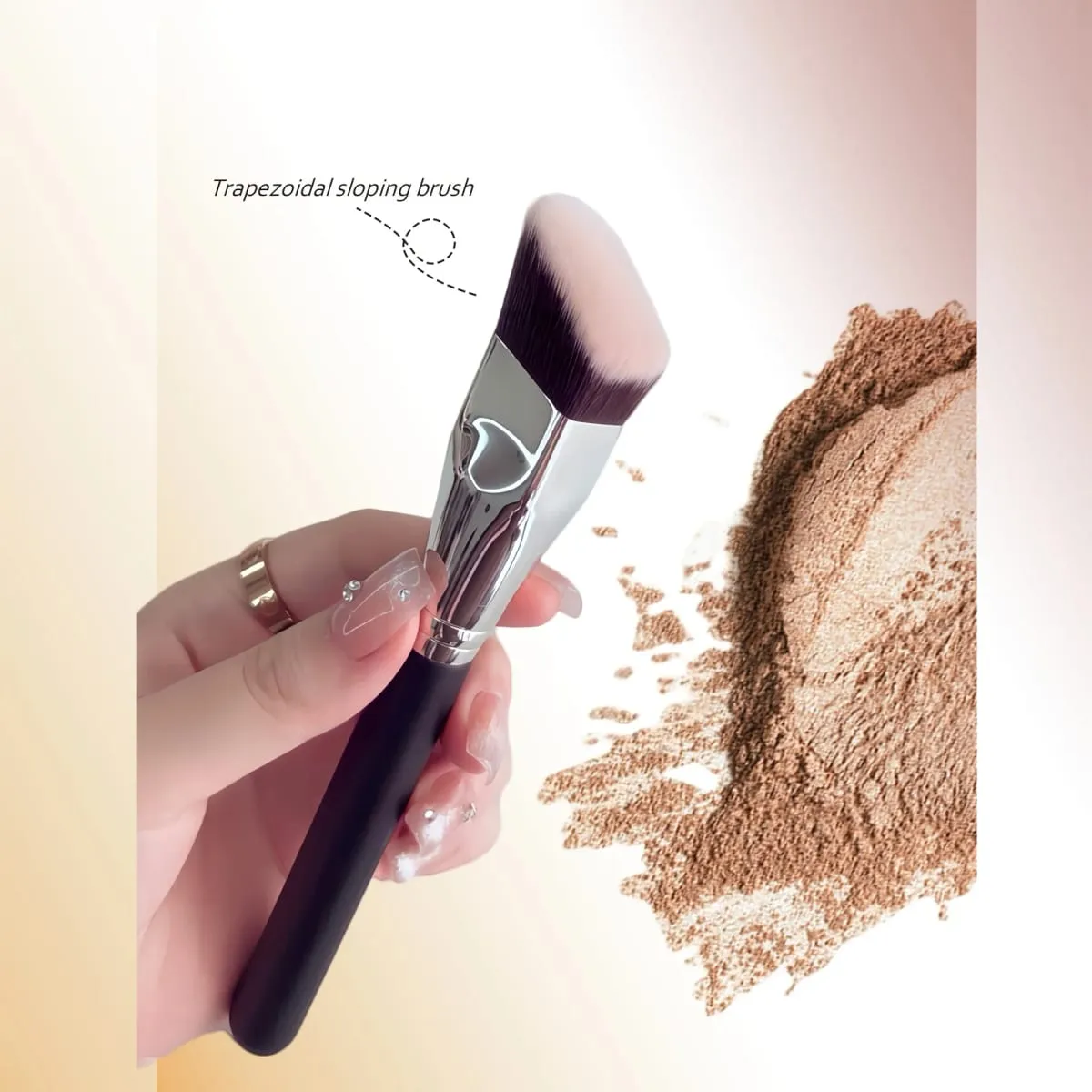 2 PCS Makeup Brushes Rectangular Foundation Brush & Concealer Brush for Contouring Blending Powder/ Foundation Application — image 2