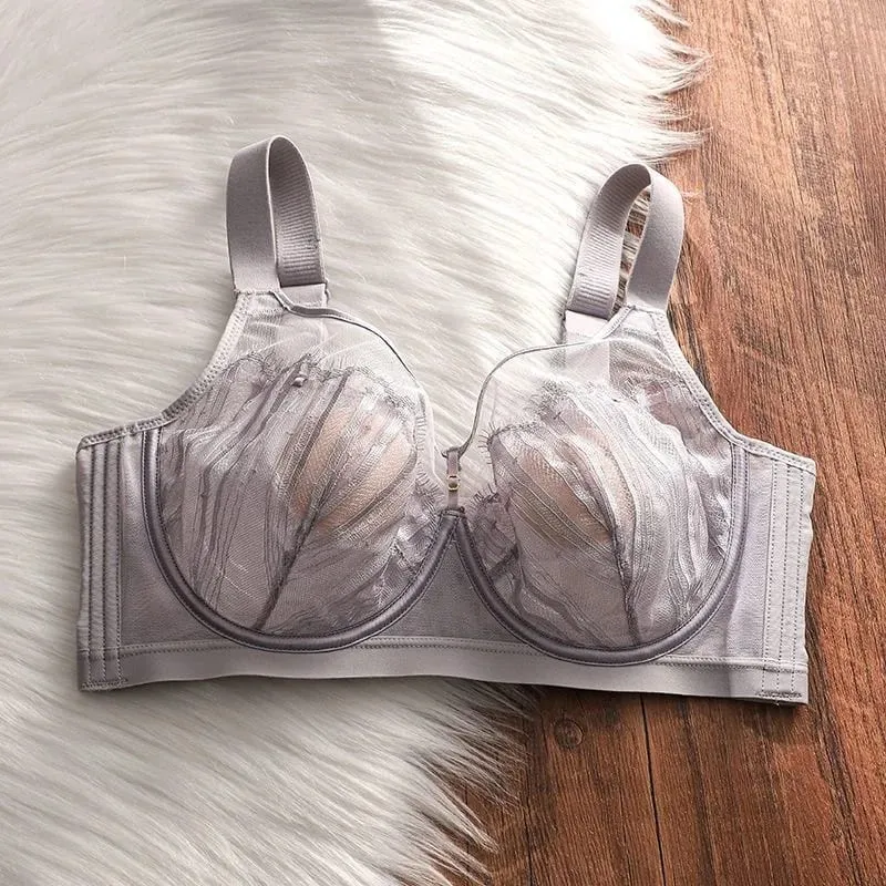 Wireless Push Up Bra for Large Bust Adjustable Comfort Fit Lace Bralette Prevent Sagging & Enhance Shape Seamless Design