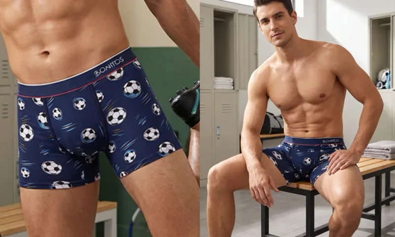 6 Pieces Solid Color Men's Panties BONITOS Letter Waistband Boxer Briefs Cotton Underwear Mens Boxers Classic Men Underpants — image 3