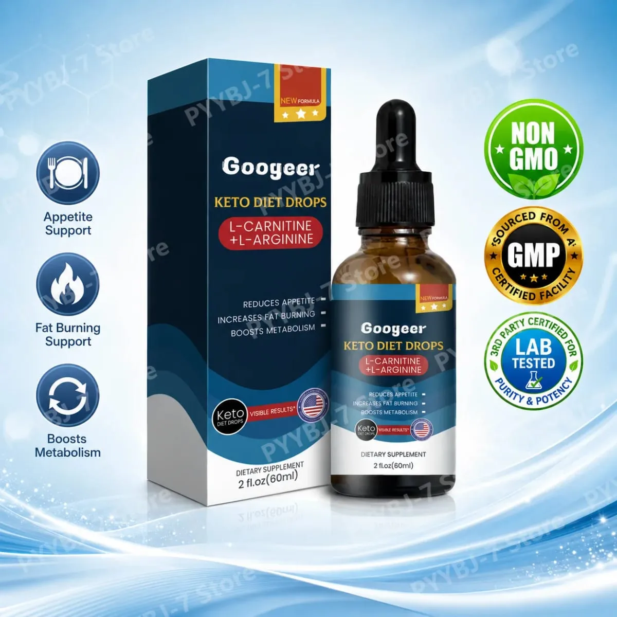 Liquid L-Carnitine Supplement Drops with L-Arginine Green Tea Liquid Supplement for Women