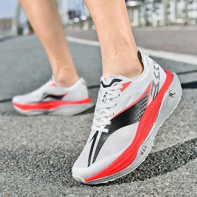 Marathon Carbon Plate Air Cushion Men Sports Running Shoes Breathable Lightweight Women's Comfortable Athletic Nonskid Sneakers