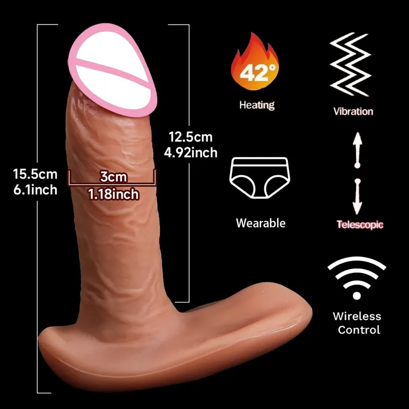 Realistic Soft Silicone Dildo with Suction Cup Vibration Heating For Women Masturbation G-spot Adult Sex Toys Anal Stimulation