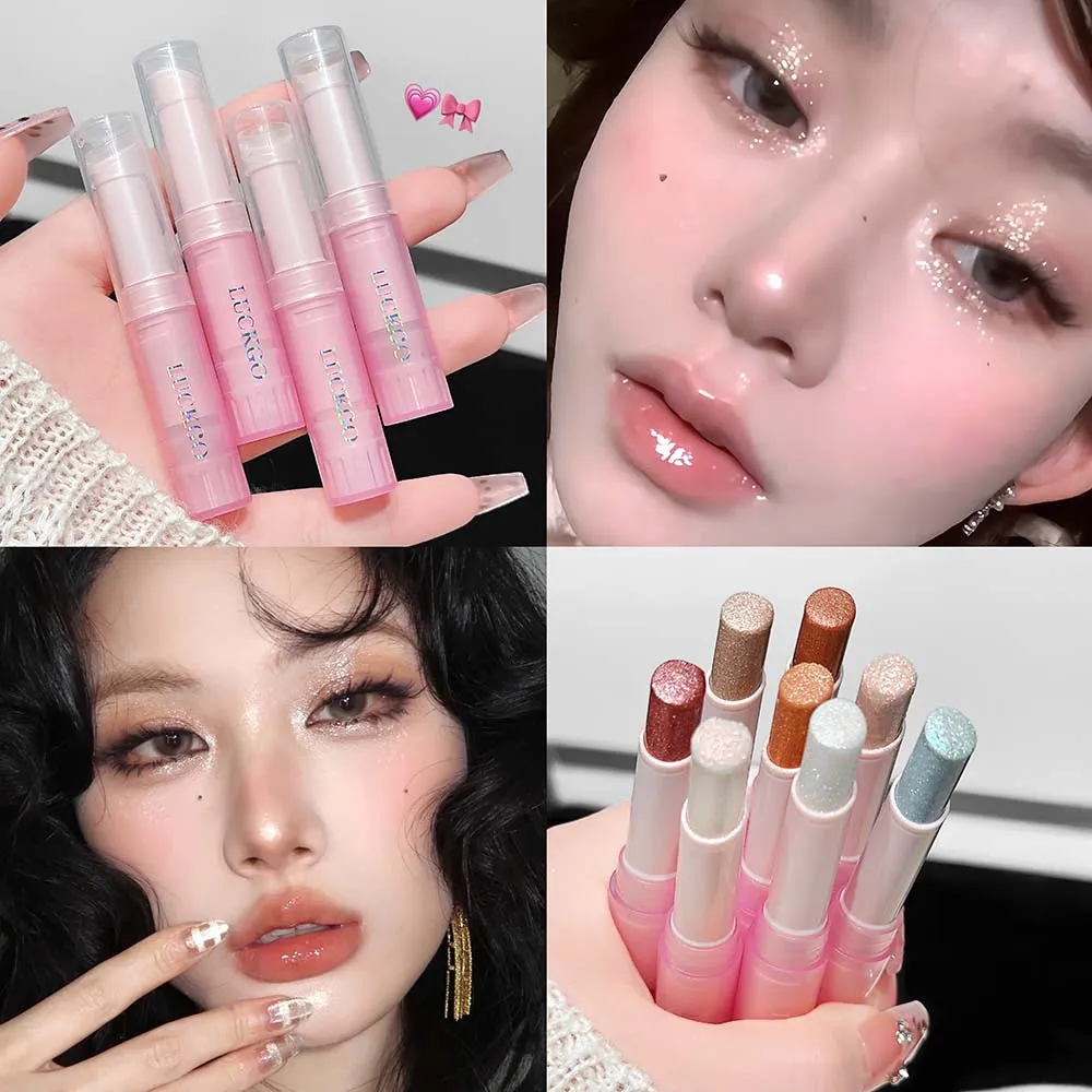 Sparkling Waterproof Eyeshadow Highlighter Pen Blue Diamond Jelly Eyeshadow Stick Glitter Pink Purple Eye Shadow Brighten Makeup — image 4