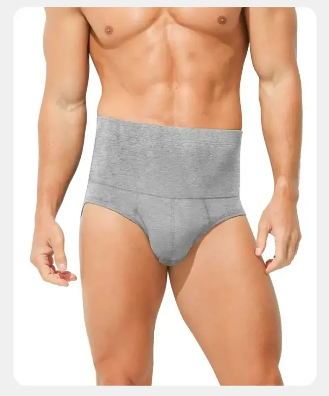 Men's High-Waist Cotton Underwear, Slim-Fitting Waist-Protecting, Plus-Size Warm Triangle Sports Briefs