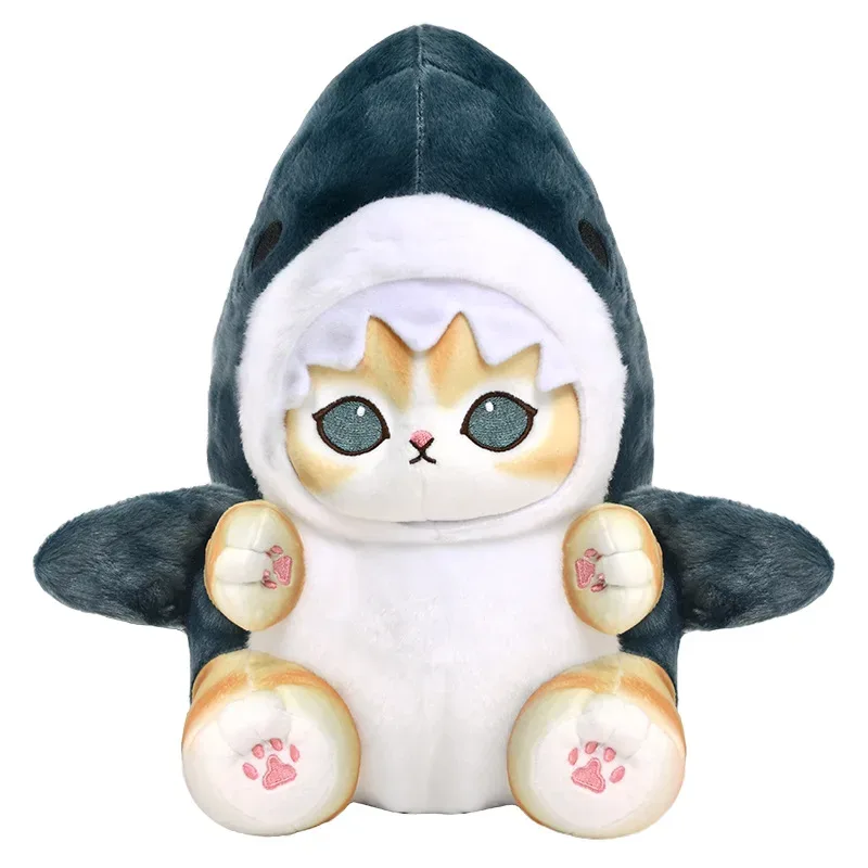 27cm Mofusand Shark Cat Plush Toys Cute Cartoon Stuffed Animals Doll Soft Kawaii Anime Cat Hugging Plush Pillow
