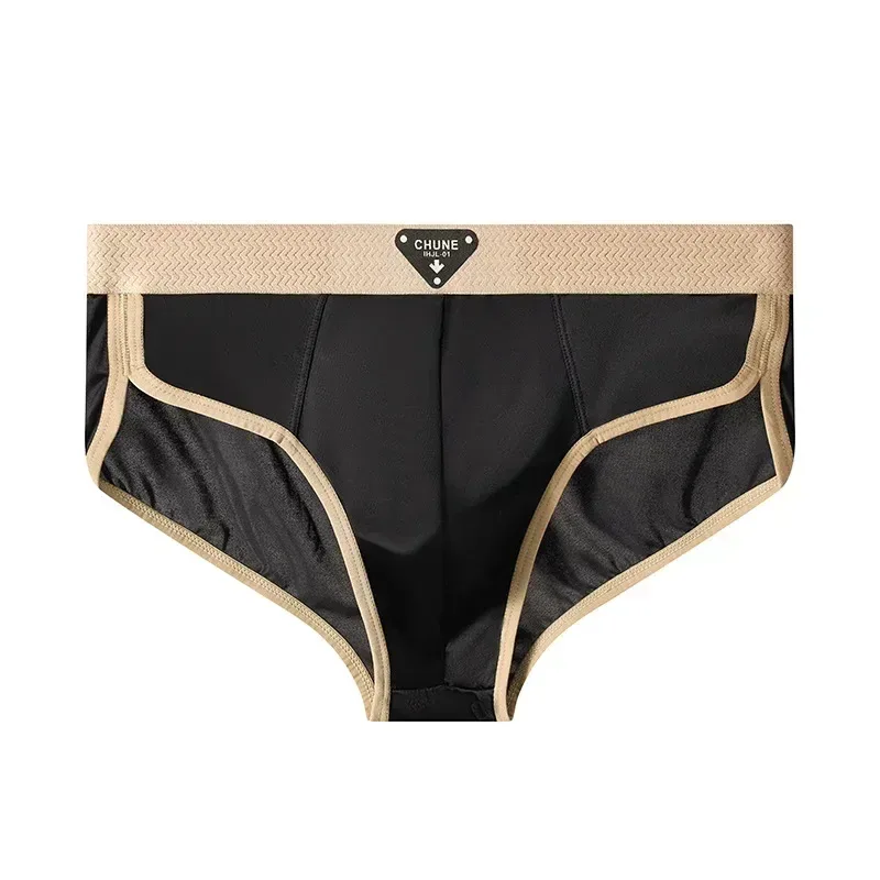 1/3PCS Men's Briefs Ice Silk Satin-like Briefs Men's Underpants Summer Breathable Quick Drying Panties Sexy U Pouch Underwear