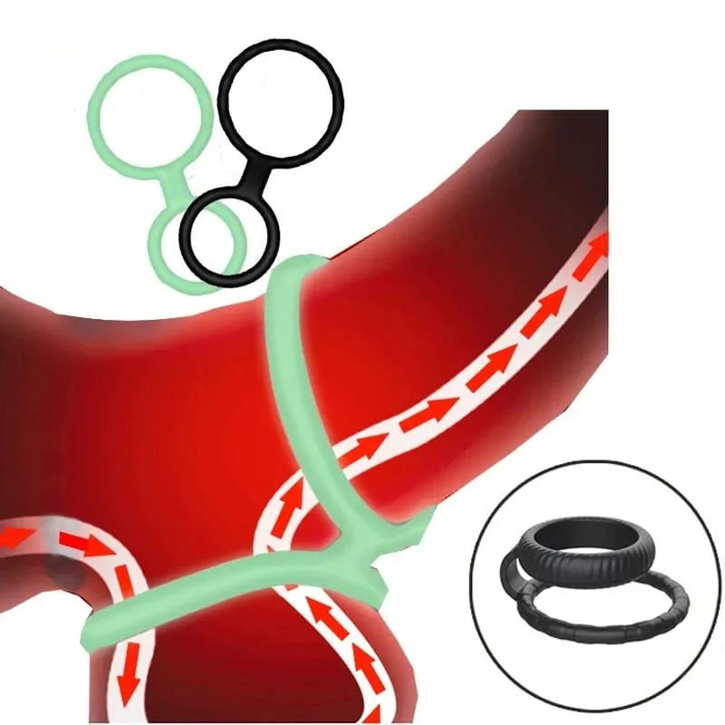 Male Penis Ring Silicone Cock Ring Lock Delay Ejaculation Thick Cockring Ball Stretcher nillo pene Sex Toys For Men penisring
