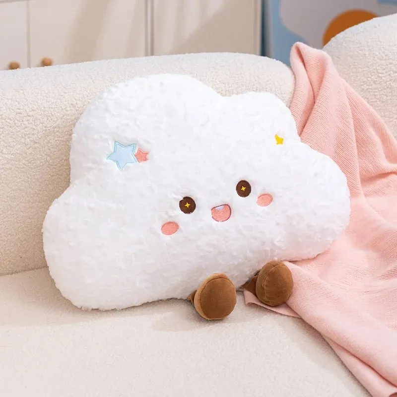 45/55CM Cloud Rainbow Plush Pillow Stuffed Soft Cartoon Weather Sofa Decor Toy Cushion for Kids Bedroom Office