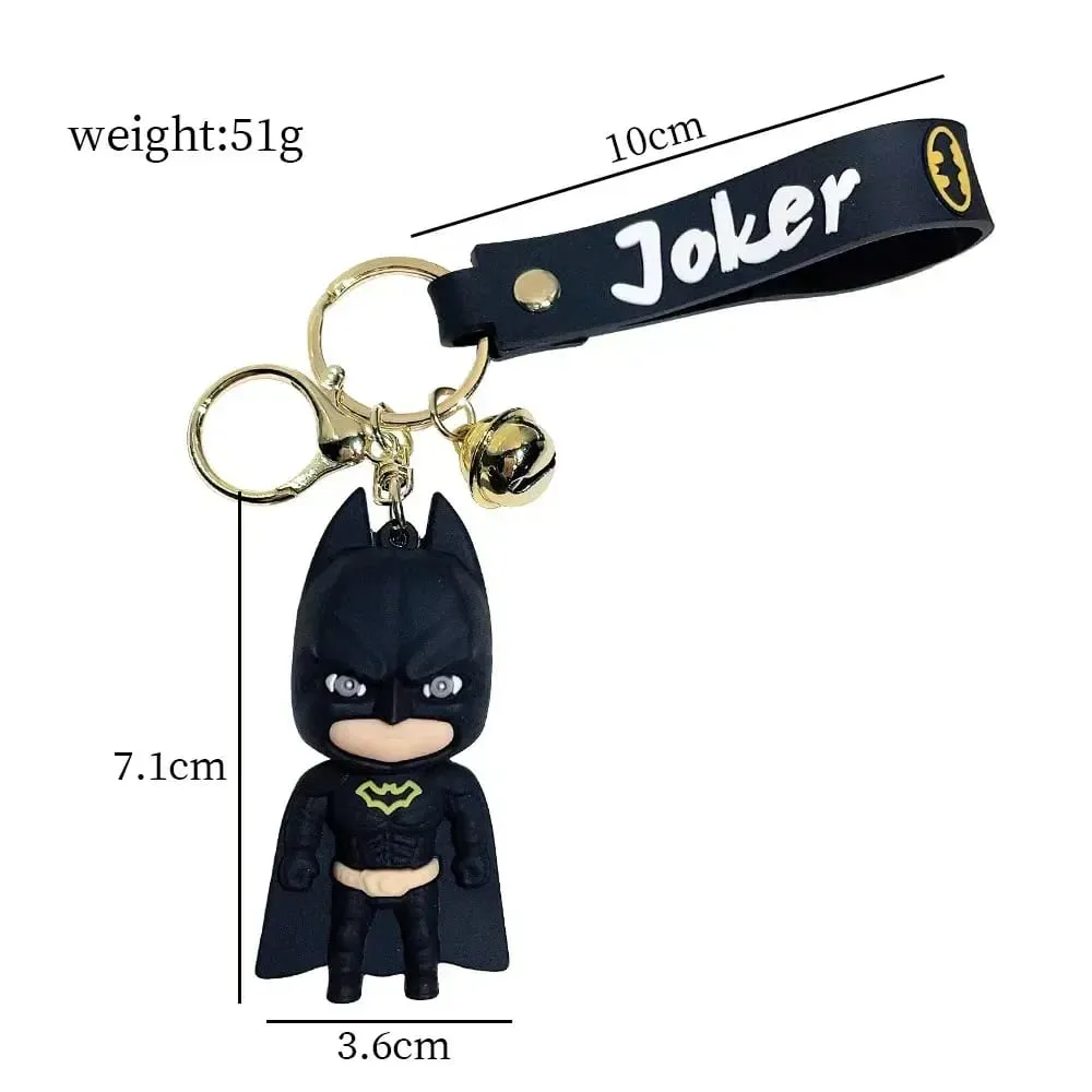 Cute Cartoon Keychain PVC Soft Rubber Animel Batman Joker Doll Pendant Ornaments Gift — image 6