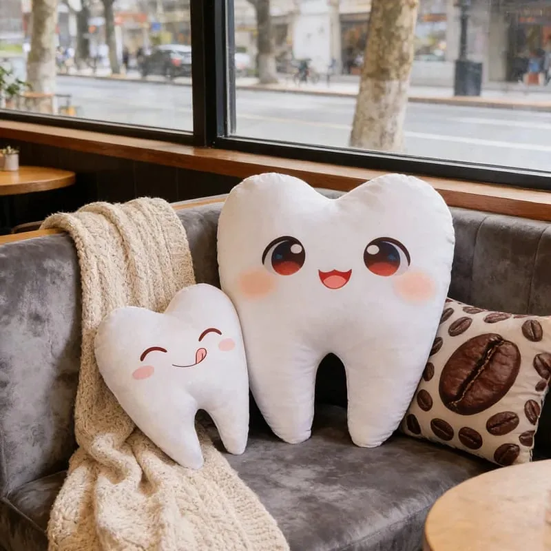 Simulation Lovely Tooth Plush Toys Cute Expression White Teeth Stuffed Soft Pillow Funny Sofa Cushion Gift For Children Gifts