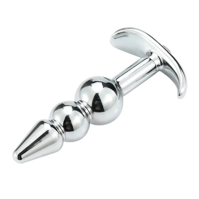 Metal Anal Beads Butt Plug Set Wearable Outerdoor Small Large Anal Plug G Spot Dildo Insert Vagina Anus Sex Toy