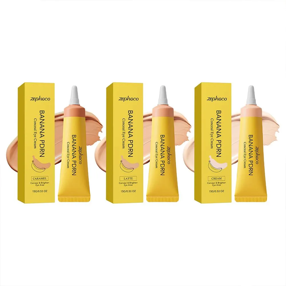 Zephoco Banana PDRN Concealer Eye Cream Brighten Sooth Repair Lightweight Eye Moisturizing Concealer Non Sticky Under Eye Cream