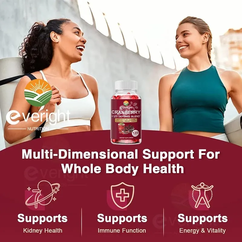 Cranberry Capsules for Women – UTI Defense Blend with Vitamin C & E – Supports Urinary Tract Bladder Kidney & Vaginal pH Healt
