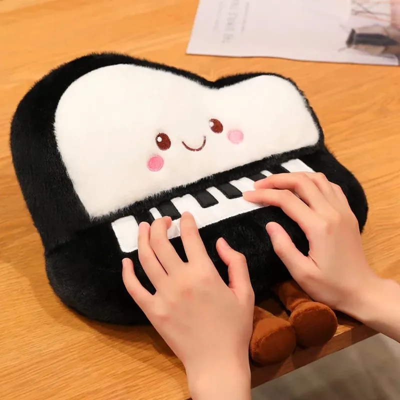 14/16cm Black Piano & White Air Conditioner Plush Pendant Stuffed Humanoid Musical Instrument Keyring Decor for Bag Gift — image 9
